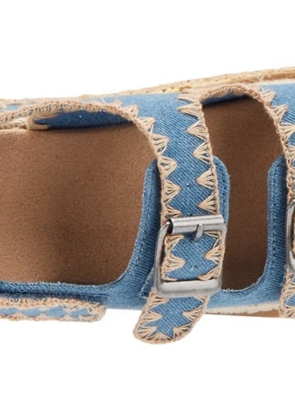 Women  Light Blue Canvas Sandal with Buckle